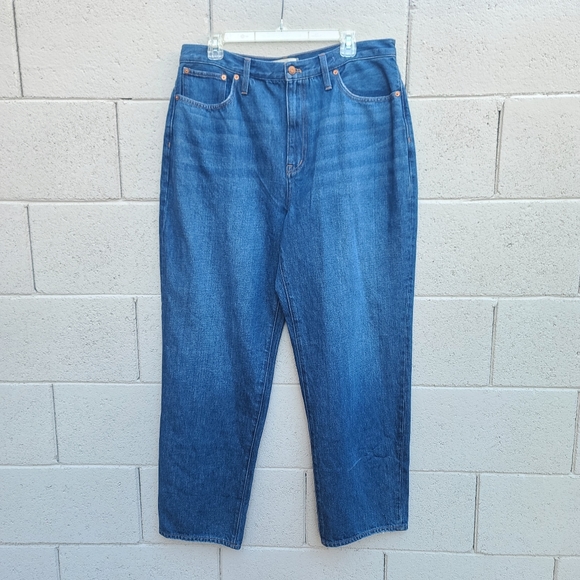 Madewell | Baggy Straight Jeans in Dark Worn Indigo Wash NEW Size 32 Style NH643 - Picture 2 of 13